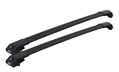 Čierne aerodynamické nosiče pre FORD TRANSIT COURIER  2014 - , s klasickými lyžinami