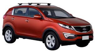Whispbar Through Träger für KIA SPORTAGE 2010 - 2012, integratet rails      mit Dachreling, K328 mount   + S16