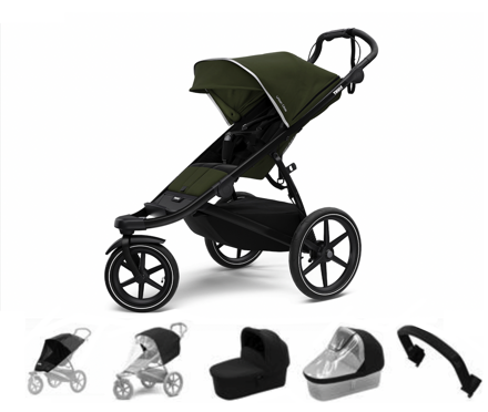 THULE Urban Glide 2 Black Cypress Green   BASSINET SET