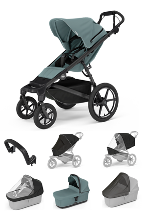 Športový kočík  Thule Urban Glide 4W Mid-blue 7 in 1 modrá korbička