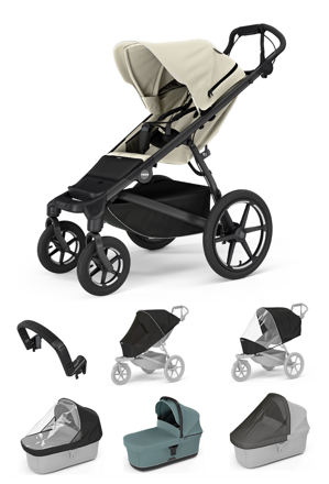 Športový kočík  Thule Urban Glide 4W Soft Beige 7 in 1 modrá korbička