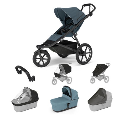 Športový kočík  Urban Glide 3 Dark Slate 7 in 1 svetlo modrá korbička