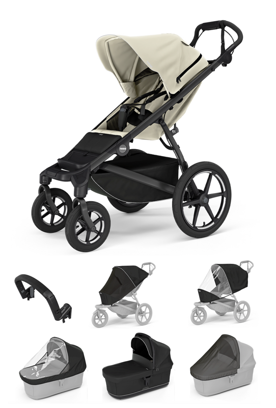 Thule Urban Glide 4W Soft Beige 7 in 1 čierna korbička