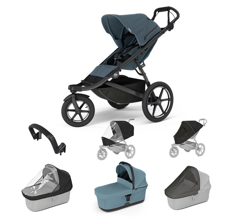 Športový kočík  Urban Glide 3 Dark Slate 7 in 1 svetlo modrá korbička