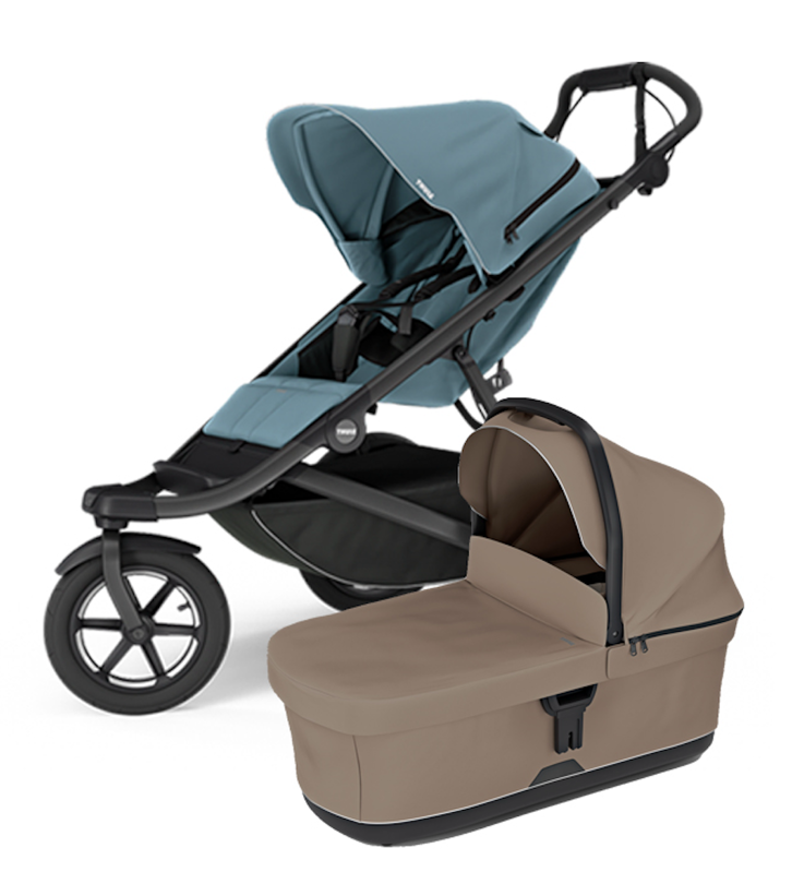 Športový kočík  Thule Urban Glide 3 Mid-blue + hnedá korbička Športový kočík  Thule Urban Glide 3 Mid-blue + hnedá korbička